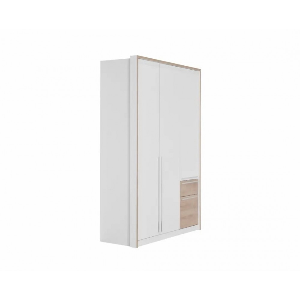 Ντουλάπα "KALIOPA 3V2F" τρίφυλλη σε χρώμα λευκό/δρυς 147x55,5x215,5