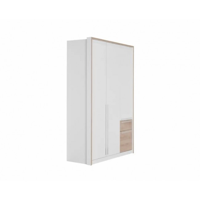 Ντουλάπα "KALIOPA 3V2F" τρίφυλλη σε χρώμα λευκό/δρυς 147x55,5x215,5