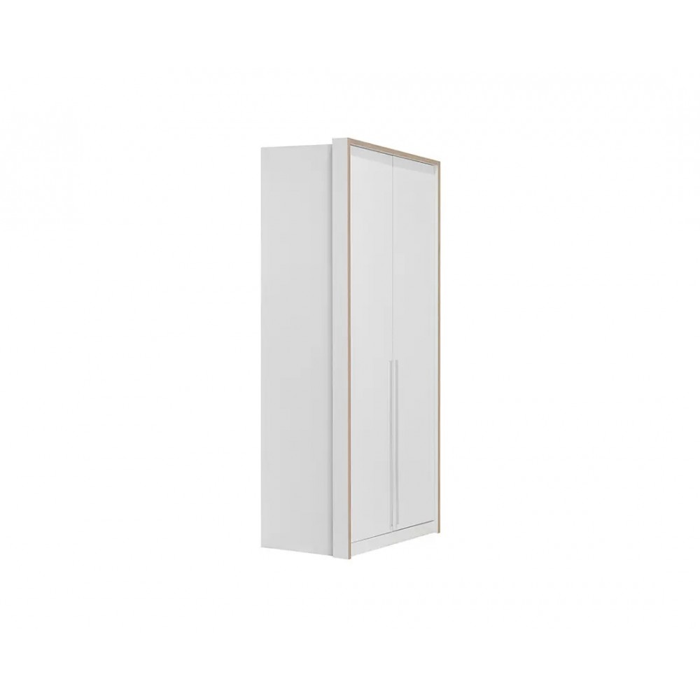 Ντουλάπα "KALIOPA 2V2F"δίφυλλη σε χρώμα λευκό/δρυς 100x55,5x215,5