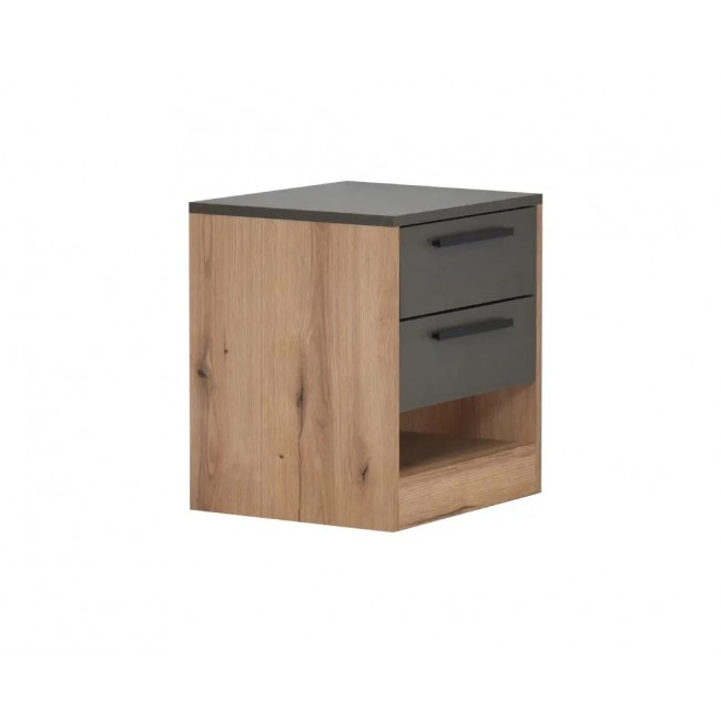 Κομοδίνο "KALIOPA" σε χρώμα φυσικό δρυς/ανθρακί 50x40x52,5