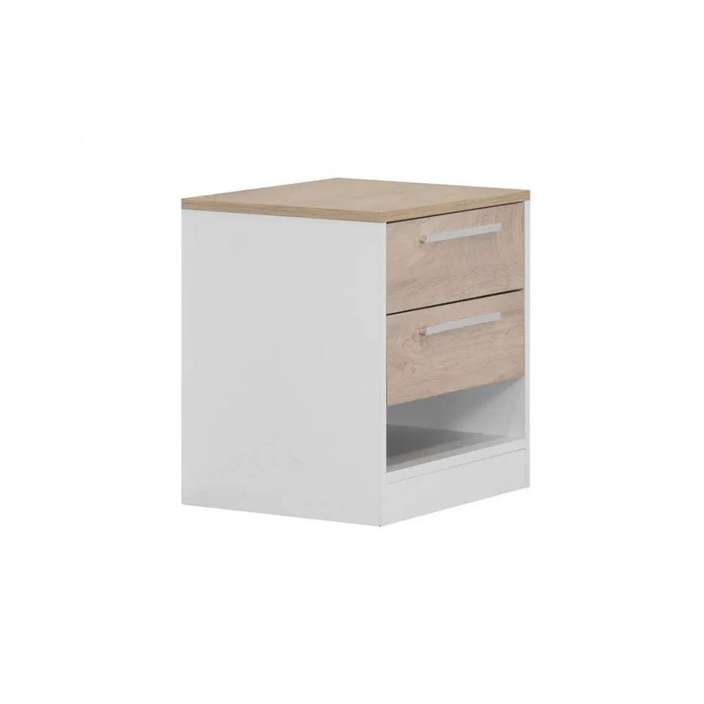 Κομοδίνο "KALIOPA" σε χρώμα φυσικό δρυς/λευκό 50x40x52,5