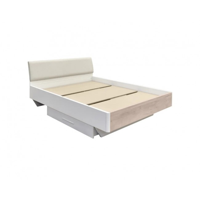 Κρεβάτι "KALIOPA" διπλό σε χρώμα δρυς/λευκό 168x219x92