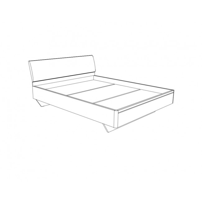 Κρεβάτι "KALIOPA" διπλό σε χρώμα φυσικό δρυς/ανθρακί 168x219x92