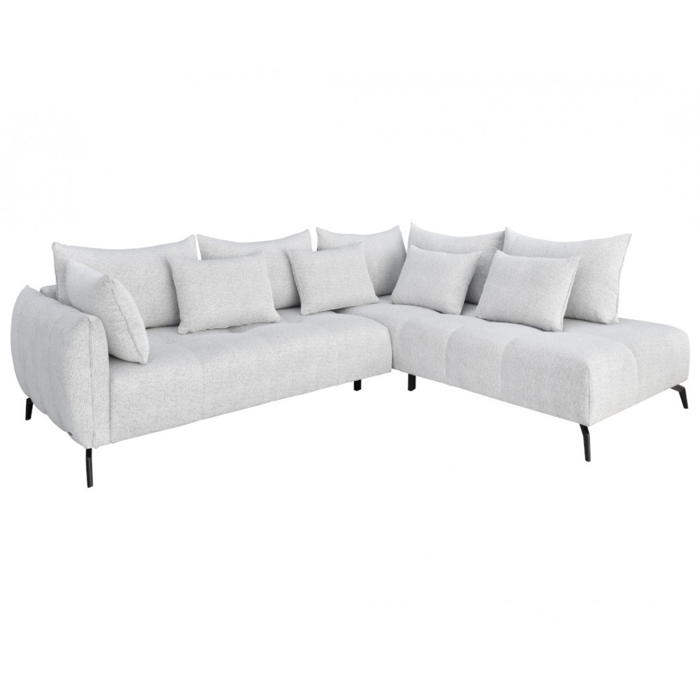 Γωνιακός καναπές "CASABLANCA" αριστερής φοράς από ύφασμα σε χρώμα λευκό 275x222x90