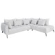 Γωνιακός καναπές "CASABLANCA" αριστερής φοράς από ύφασμα σε χρώμα λευκό 275x222x90