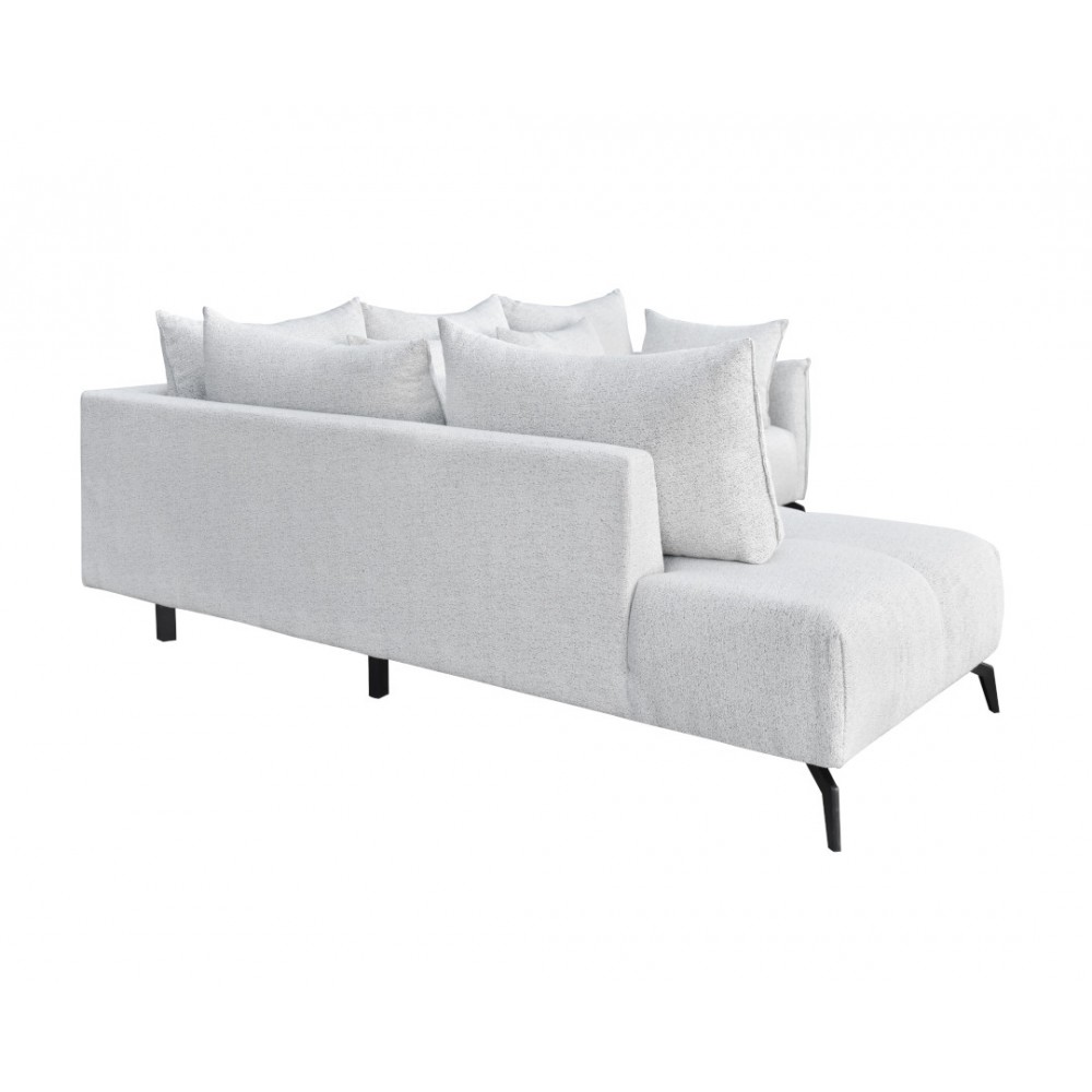 Γωνιακός καναπές "CASABLANCA" δεξιάς φοράς από ύφασμα σε χρώμα λευκό 275x222x90