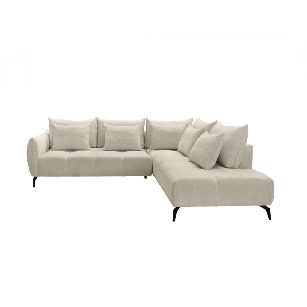 Γωνιακός καναπές "CASABLANCA" αριστερής φοράς από ύφασμα σε χρώμα μπεζ 275x222x90