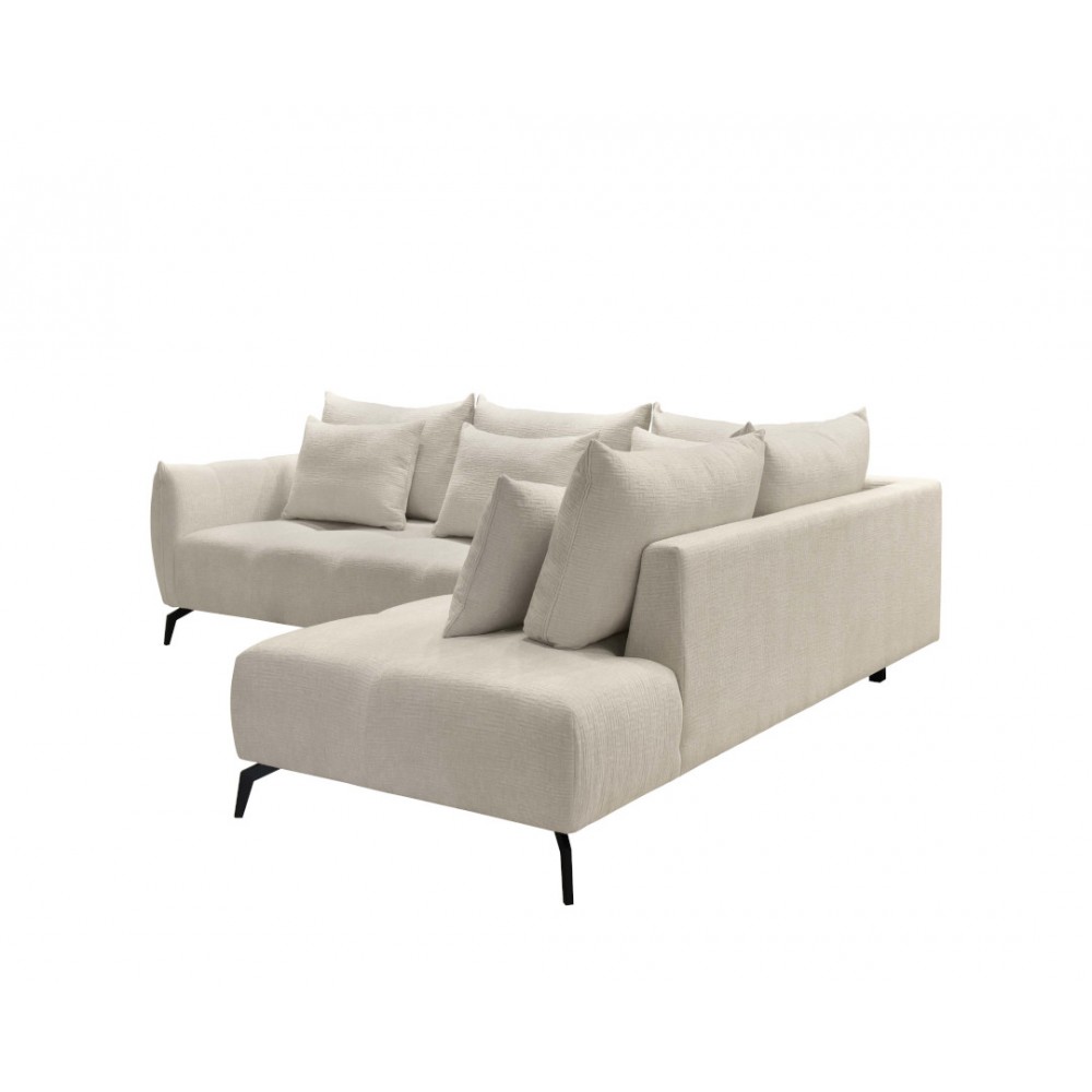 Γωνιακός καναπές "CASABLANCA" αριστερής φοράς από ύφασμα σε χρώμα μπεζ 275x222x90
