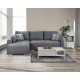Γωνιακός καναπές-κρεβάτι "HAVANA" αναστρέψιμος από ύφασμα σε χρώμα γκρι 287x193x76