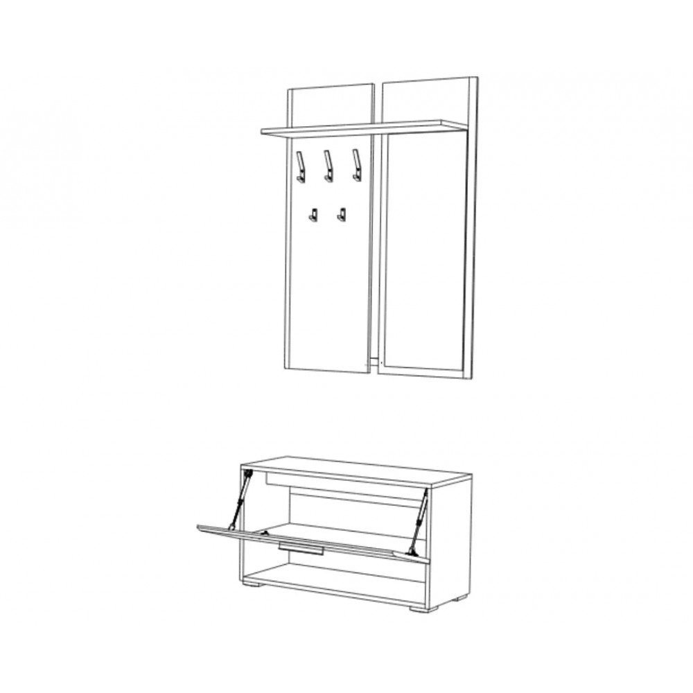 Σετ εισόδου "DONATELO" σε χρώμα δρυς πάγου 90x37x209