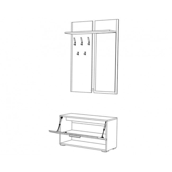 Σετ εισόδου "DONATELO" σε χρώμα δρυς πάγου 90x37x209