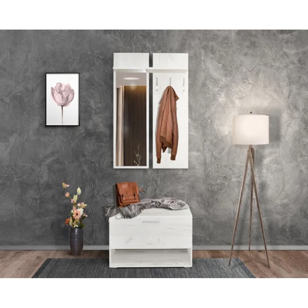 Σετ εισόδου "DONATELO" σε χρώμα δρυς πάγου 90x37x209