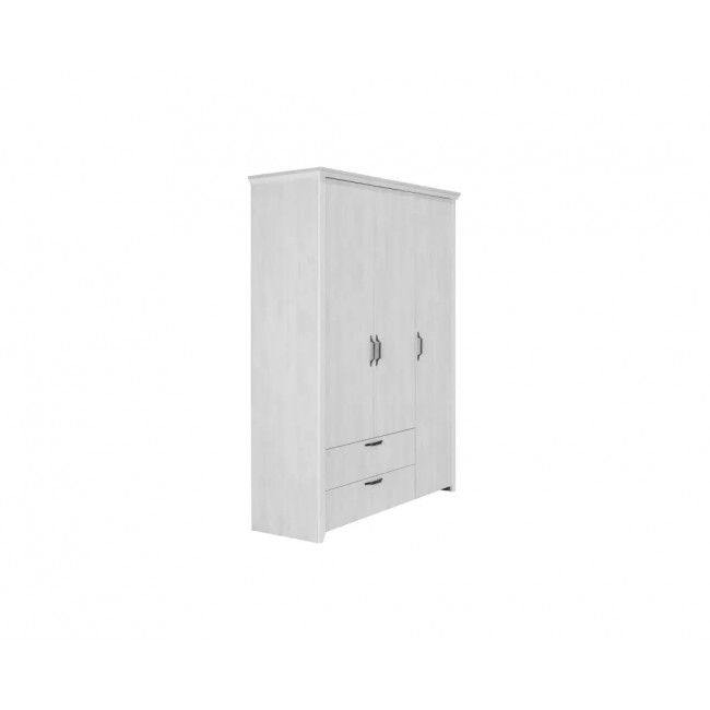 Ντουλάπα τρίφυλλη "RUSTIC" από ξύλο/mdf σε χρώμα ρετρό λευκό 166.5x58x220