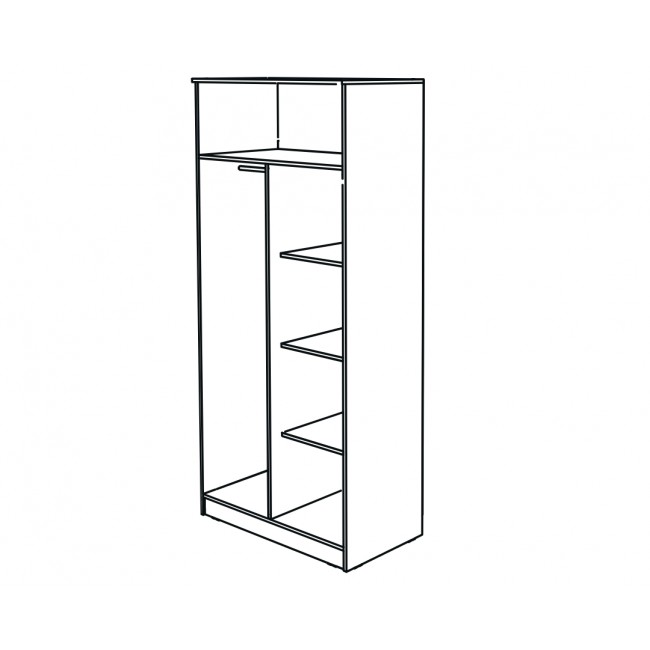 Ντουλάπα δίφυλλη "DREAM" ανοιγόμενη σε χρώμα artisan 90x52.5x215