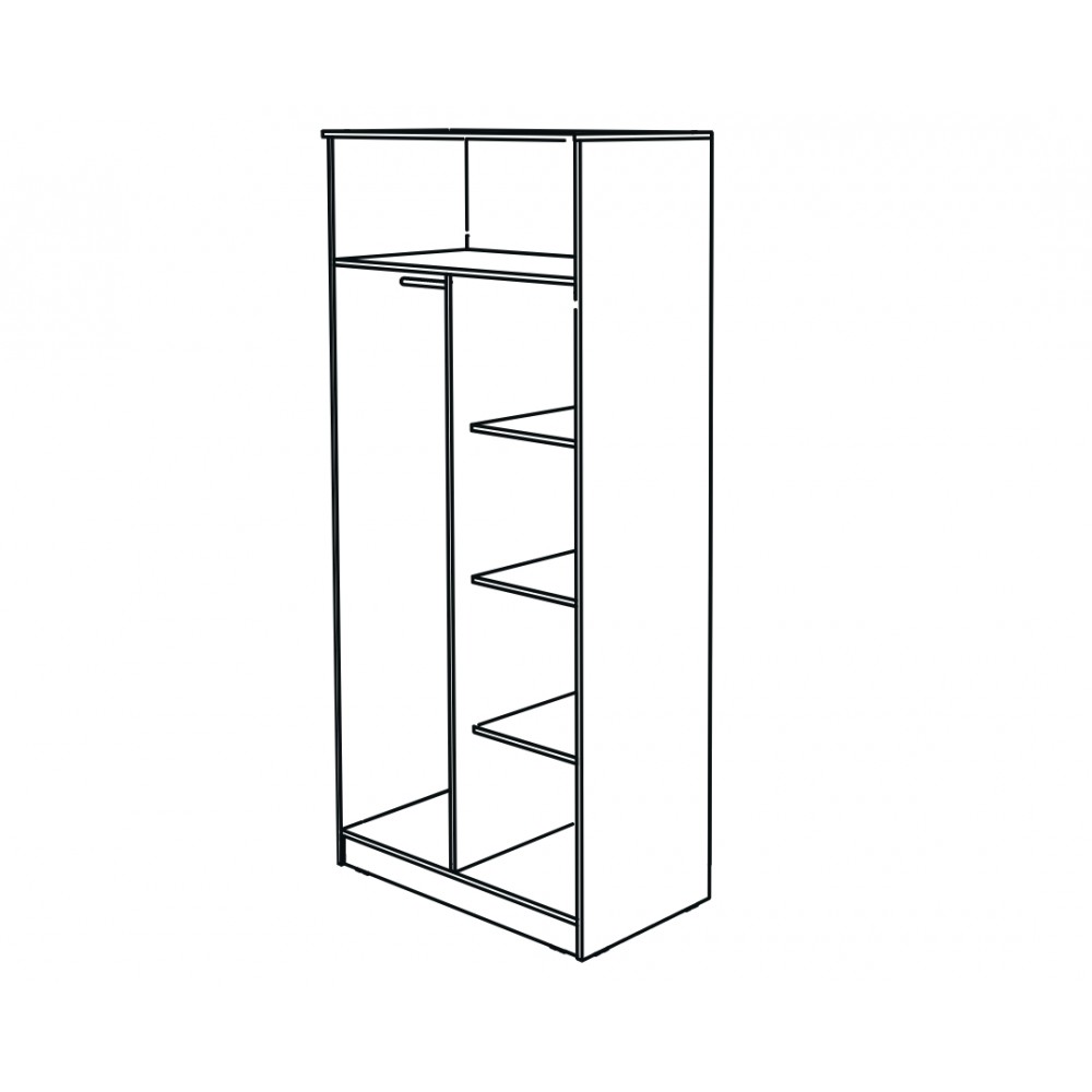 Ντουλάπα δίφυλλη "DREAM" ανοιγόμενη σε χρώμα λευκό 90x52.5x215