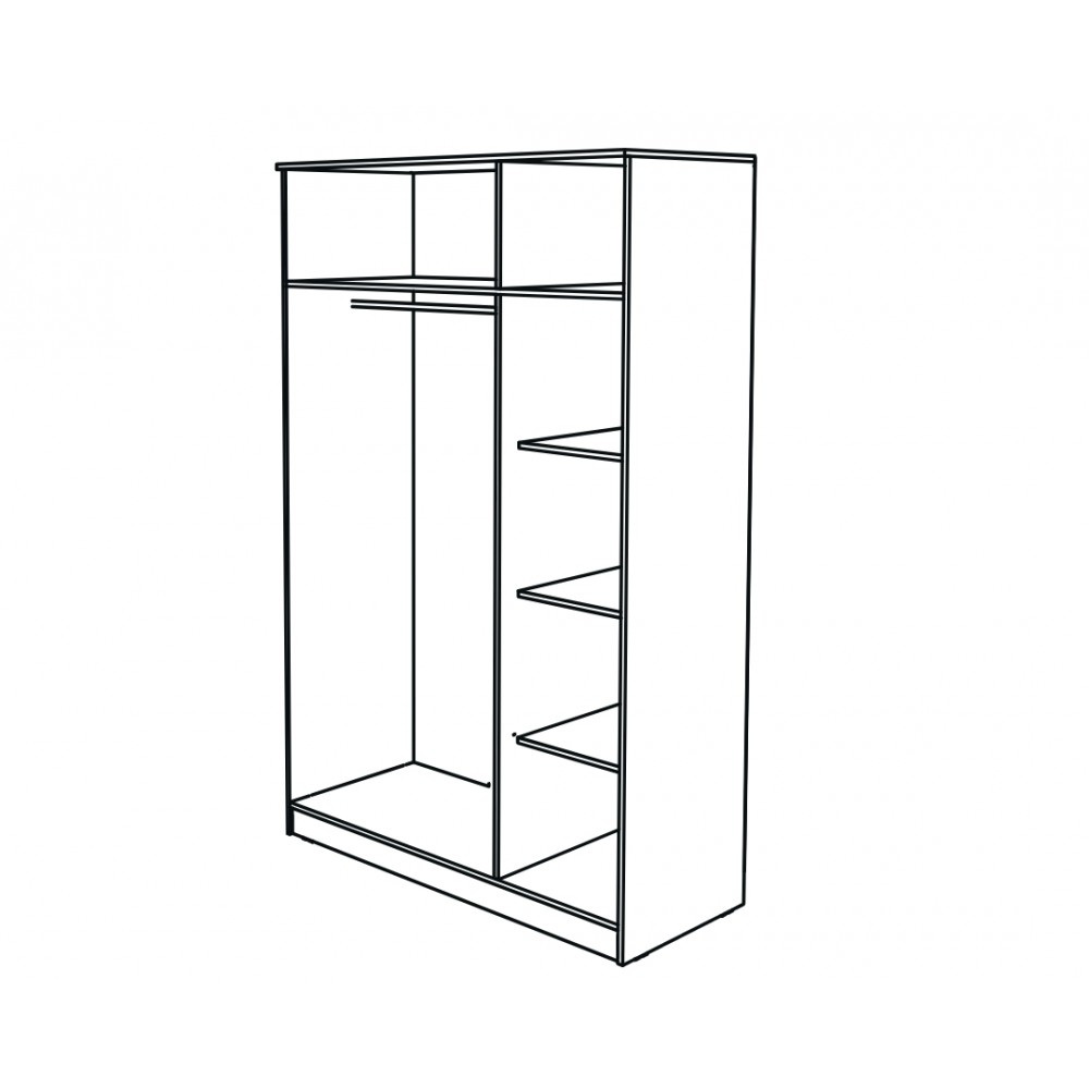 Ντουλάπα τρίφυλλη "DREAM" ανοιγόμενη σε χρώμα λευκό 135x52.5x215