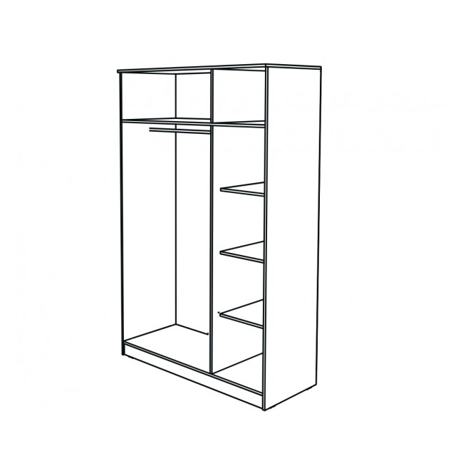 Ντουλάπα τρίφυλλη "DREAM" ανοιγόμενη σε χρώμα λευκό 135x52.5x215