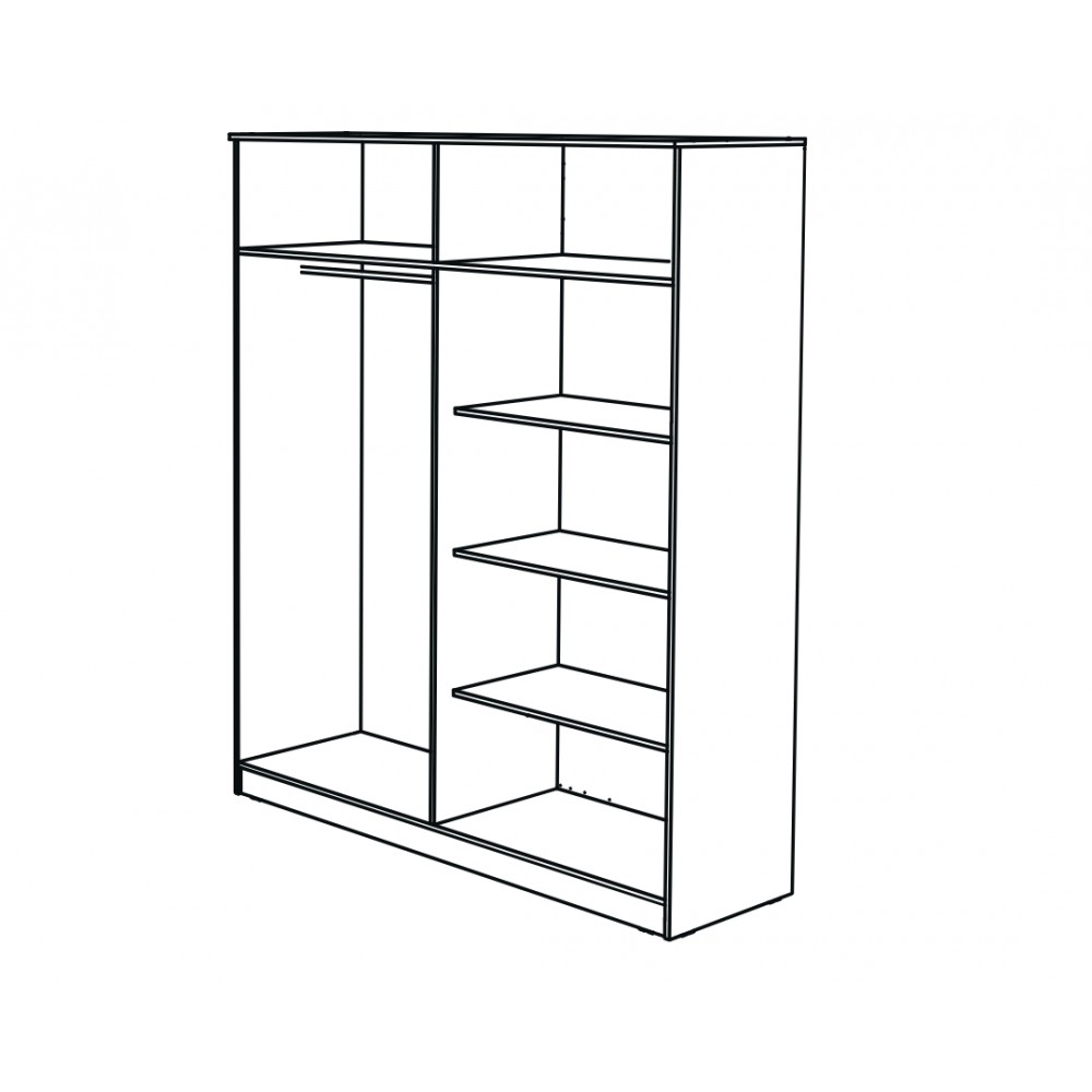 Ντουλάπα τετράφυλλη "DREAM" ανοιγόμενη σε χρώμα artisan 180x52.5x215