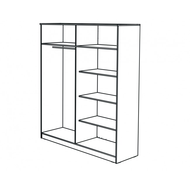 Ντουλάπα τετράφυλλη "DREAM" ανοιγόμενη σε χρώμα artisan 180x52.5x215