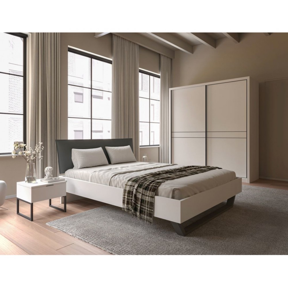 Ντουλάπα "DREAM" συρόμενη σε χρώμα λευκό 200x67x220