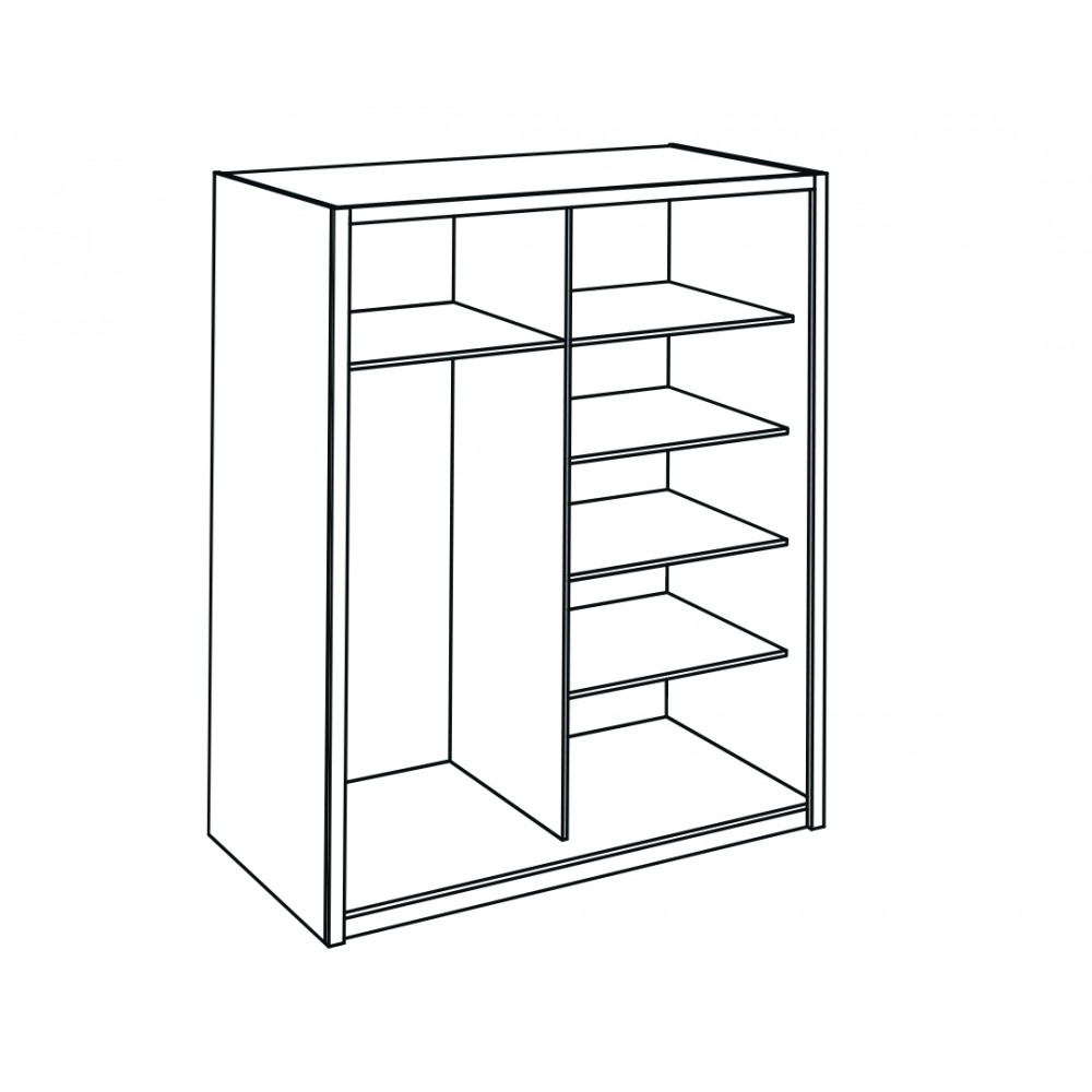 Ντουλάπα "DREAM" συρόμενη σε χρώμα λευκό 200x67x220