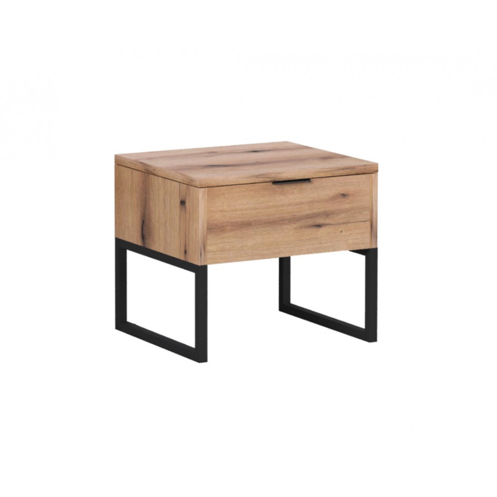 Κομοδίνο "DREAM" σε χρώμα artisan/μαύρο 45x40x40