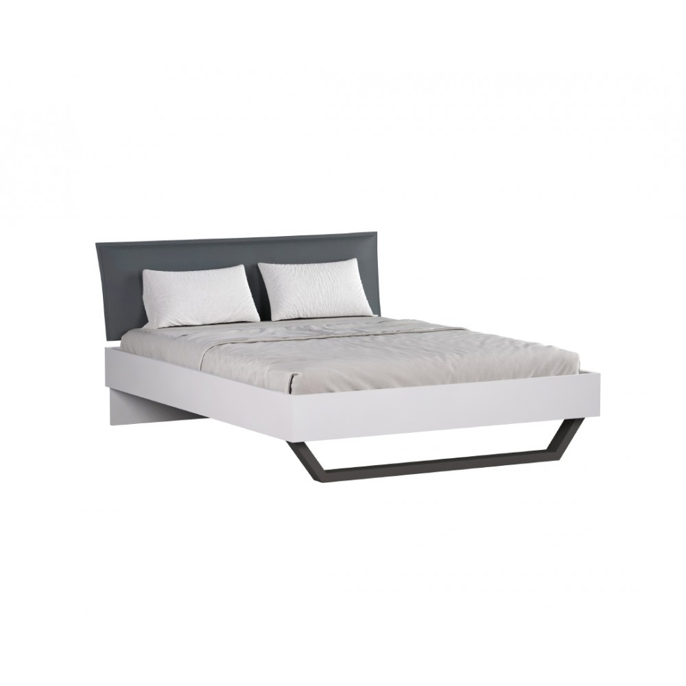 Κρεβάτι διπλό "DREAM" σε χρώμα λευκό/γκρι 160x200