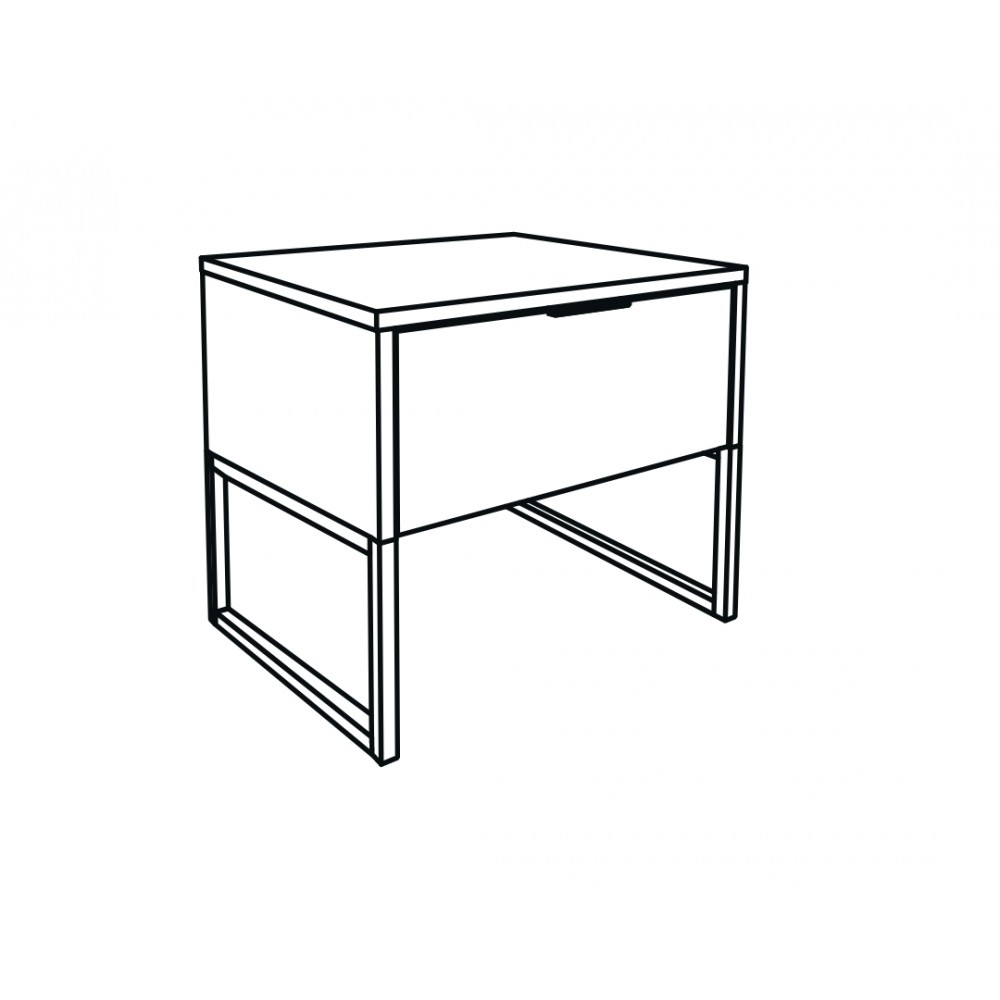 Κομοδίνο "DREAM" σε χρώμα λευκό/μαύρο 45x40x40