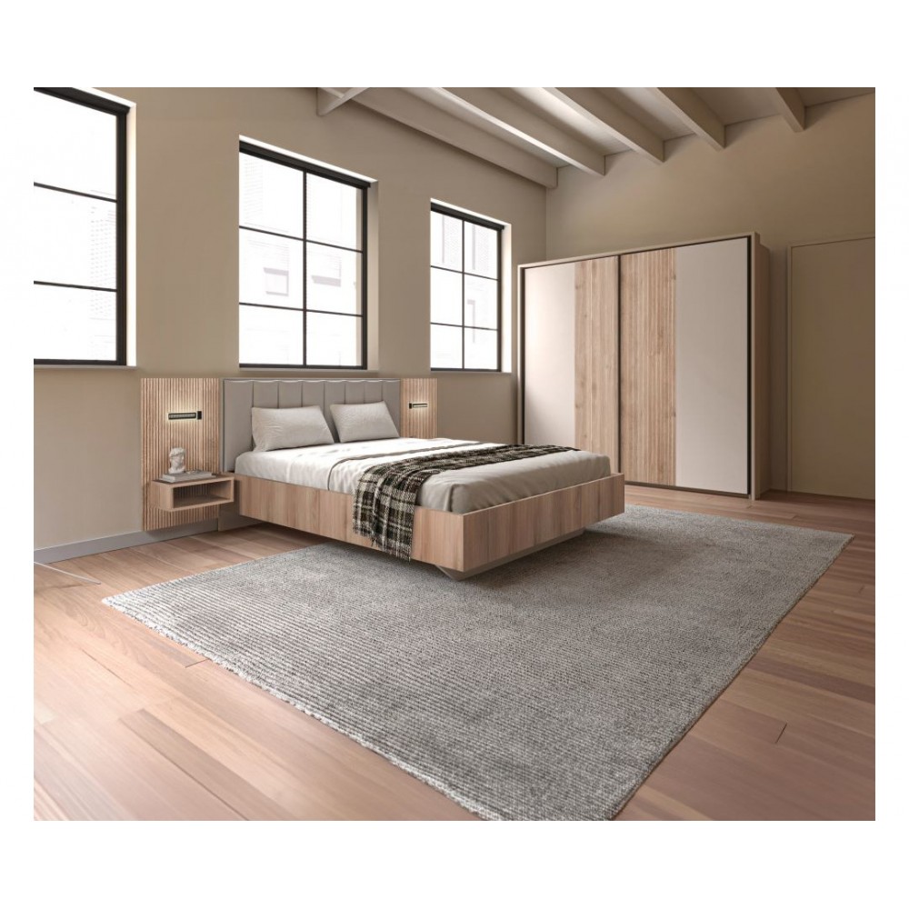 Ντουλάπα "DELUXE" συρόμενη σε χρώμα κανέλα/κασμίρ 229x64x221.5