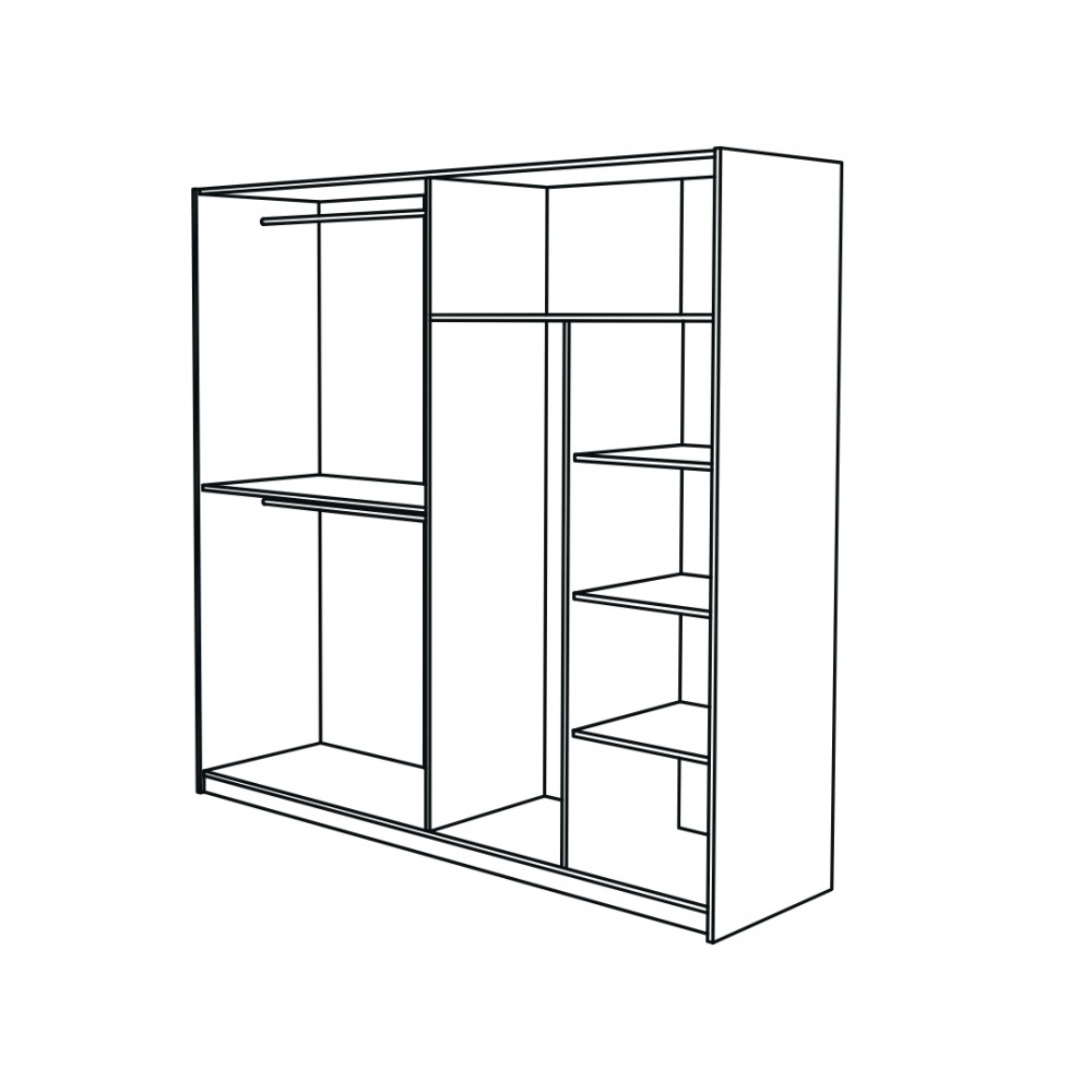 Ντουλάπα "DELUXE" συρόμενη σε χρώμα κανέλα/κασμίρ 229x64x221.5