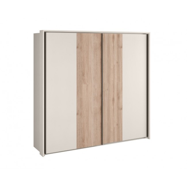 Ντουλάπα "DELUXE" συρόμενη σε χρώμα κανέλα/κασμίρ 229x64x221.5