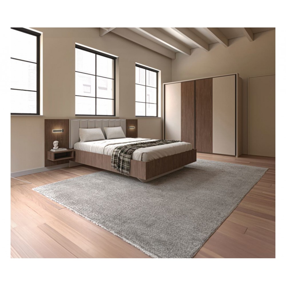 Κρεβάτι διπλό "DELUXE" σε χρώμα καρυδί/κασμίρ 160x200