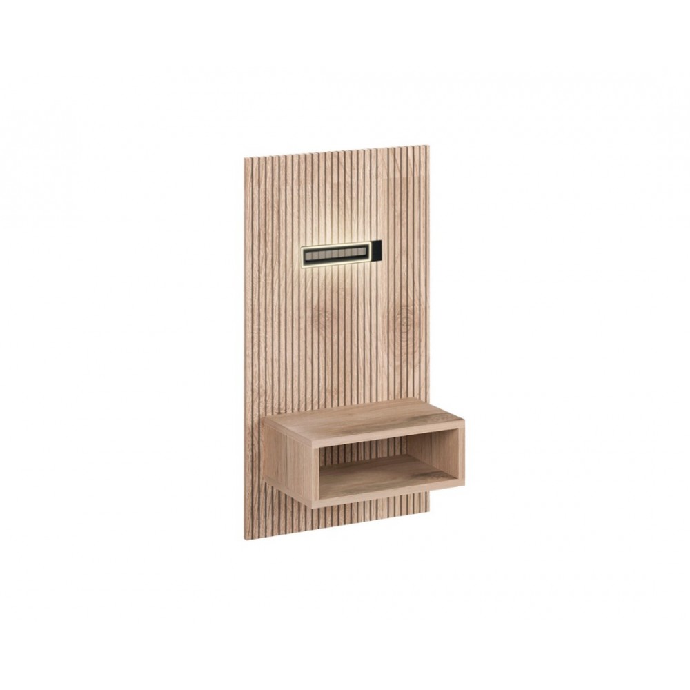 Κομοδίνο επιτοίχιο "DELUXE" με φωτισμό σε χρώμα κανέλα 50x28.4x102