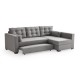 Καναπές-κρεβάτι γωνιακός "BEST" από ύφασμα σε γκρι χρώμα 245x153x74