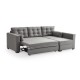 Καναπές-κρεβάτι γωνιακός "BEST" από ύφασμα σε γκρι χρώμα 245x153x74