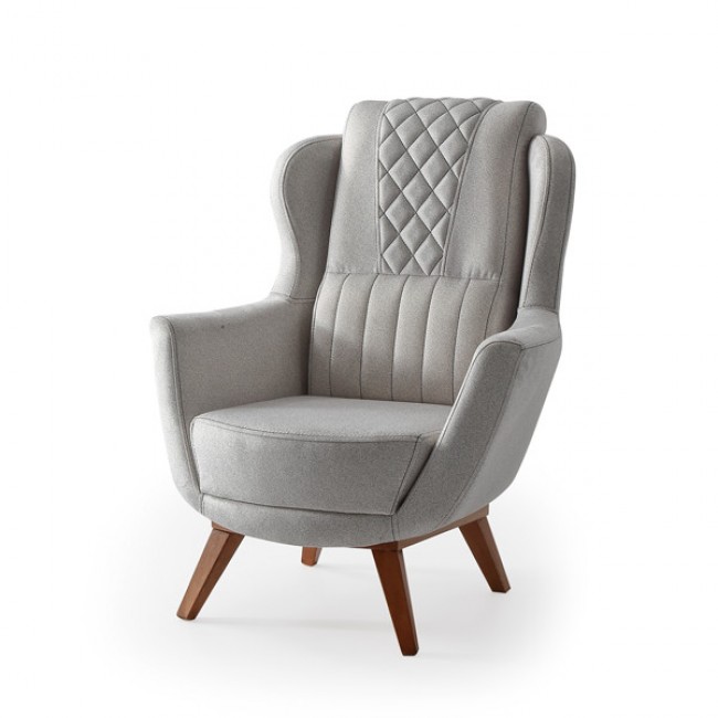 Πολυθρόνα "PARKO" από ύφασμα σε λευκό του πάγου/γκρι χρώμα 83x86x103