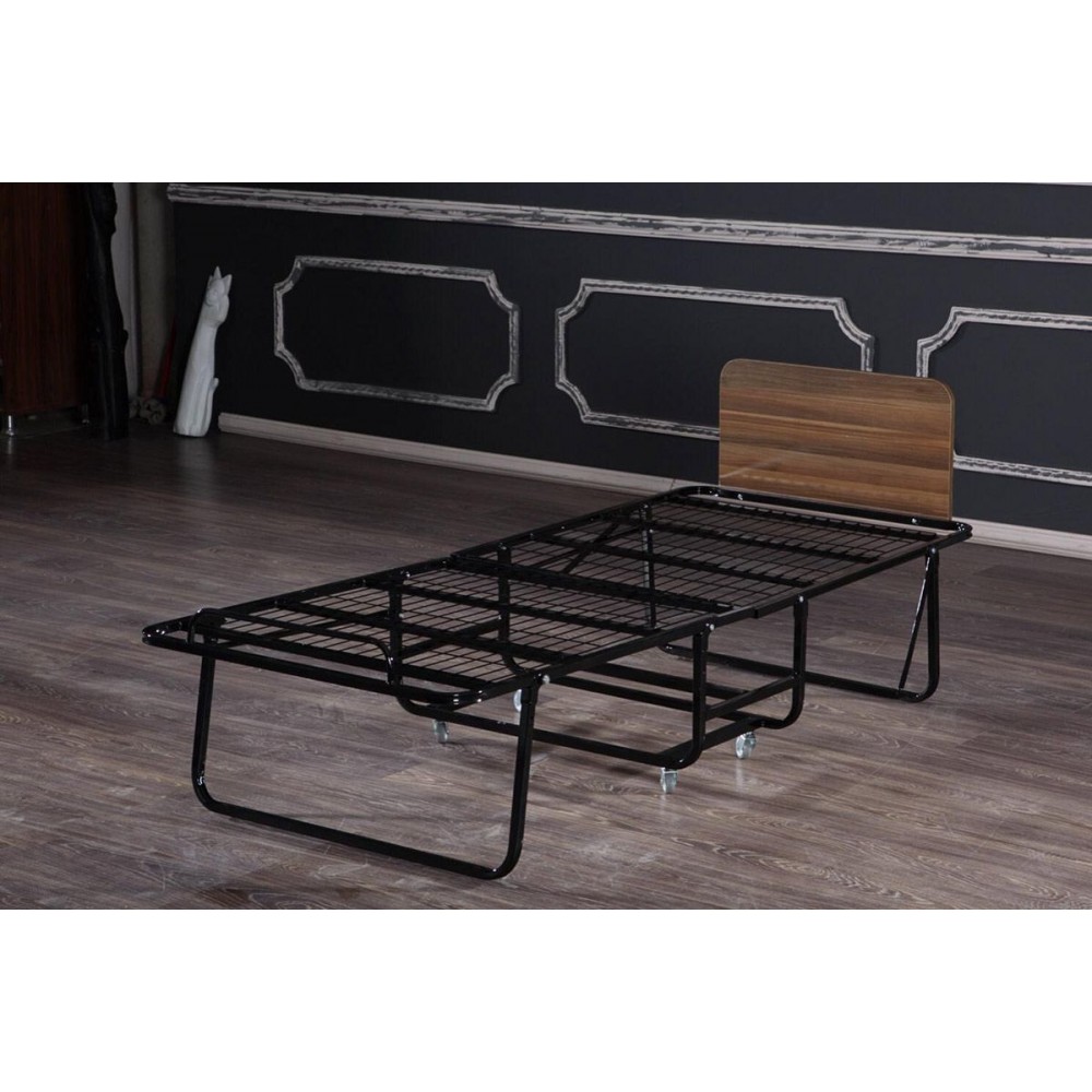 Ράντζο βαρέως τύπου από μέταλλο σε μαύρο/φυσικό χρώμα 80x190x14