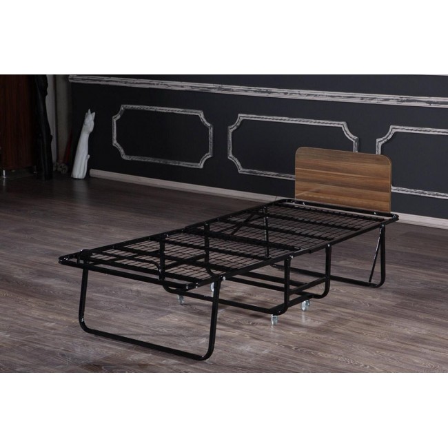 Ράντζο βαρέως τύπου από μέταλλο σε μαύρο/φυσικό χρώμα 80x190x14