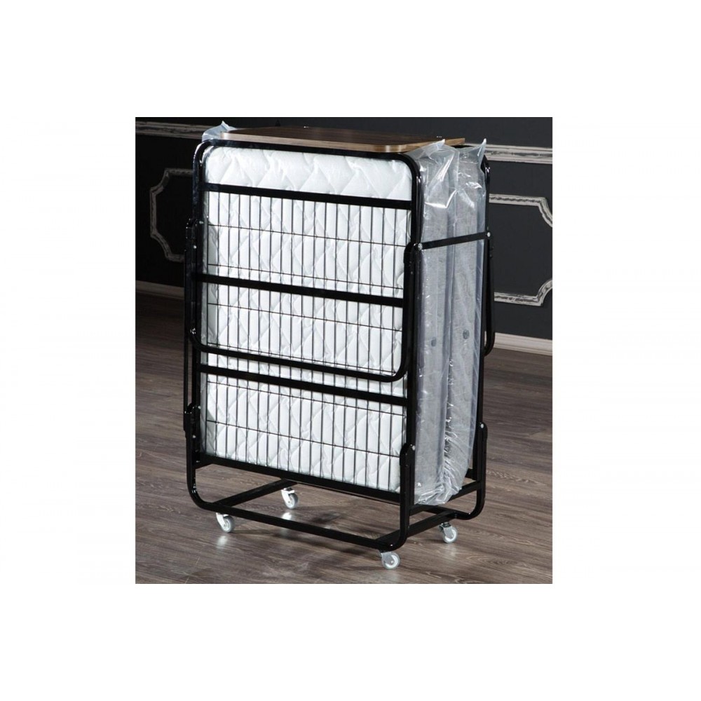 Ράντζο βαρέως τύπου από μέταλλο σε μαύρο/φυσικό χρώμα 80x190x14