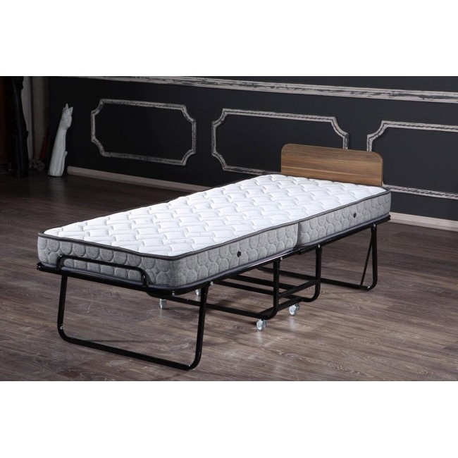 Ράντζο βαρέως τύπου από μέταλλο σε μαύρο/φυσικό χρώμα 80x190x14