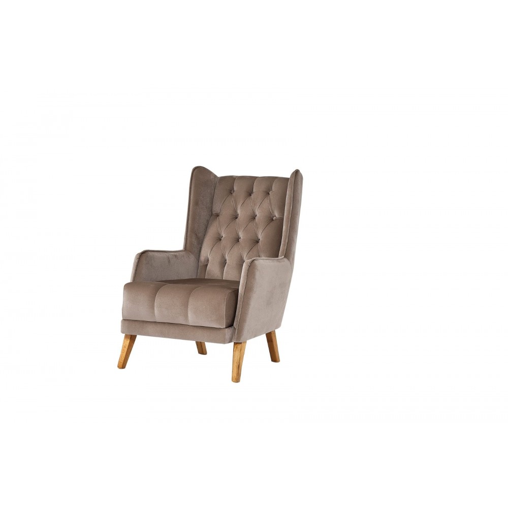 Πολύθρονα "CAMELIA" από ύφασμα σε χρώμα σε χρώμα μόκα 70X90X97