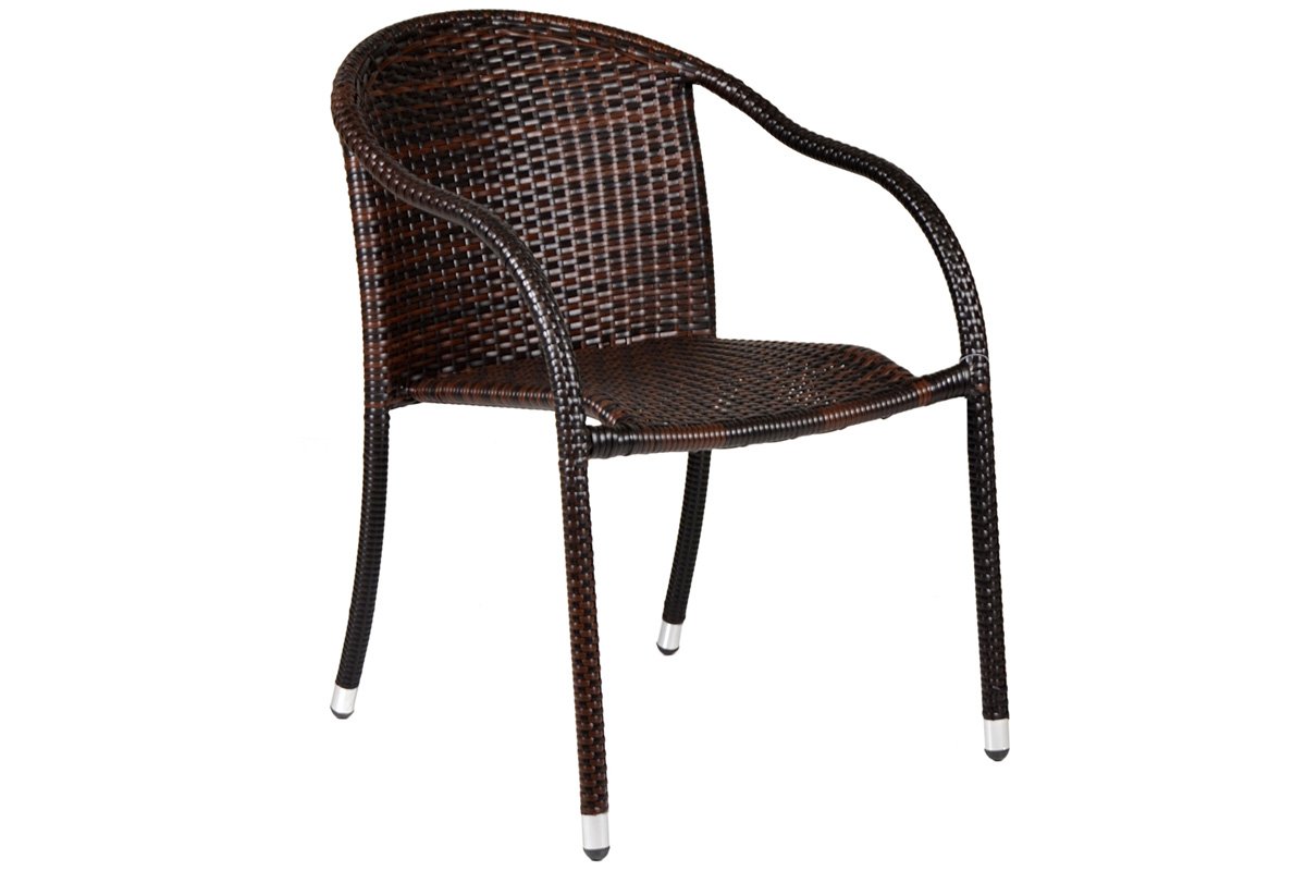 Πολυθρόνα «MONICA» μεταλλική-wicker σε χρώμα cappuccino 56x68x84