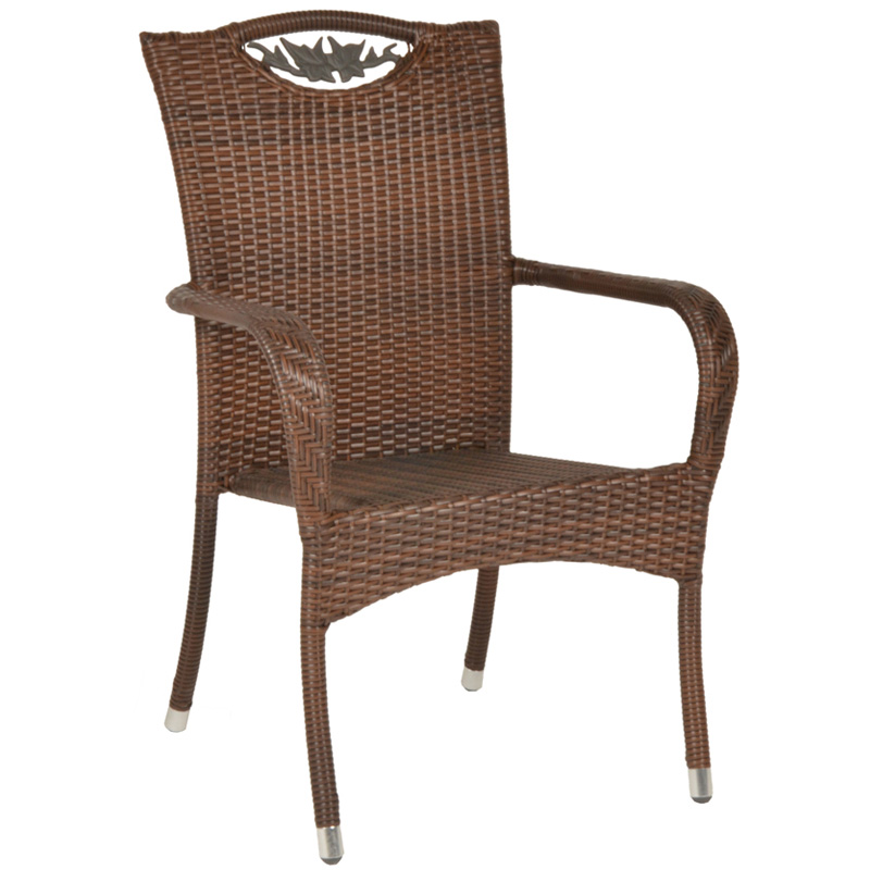 Πολυθρόνα «NAPOLI» αλουμιίου-wicker σε χρώμα cappuccino 64x60x101