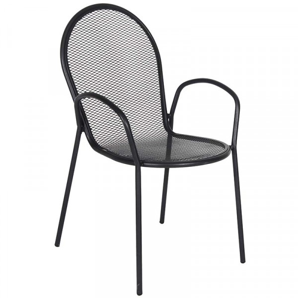 Πολυθρόνα «VIOLA» μεταλλική σε χρώμα ανθρακί 54x65x89
