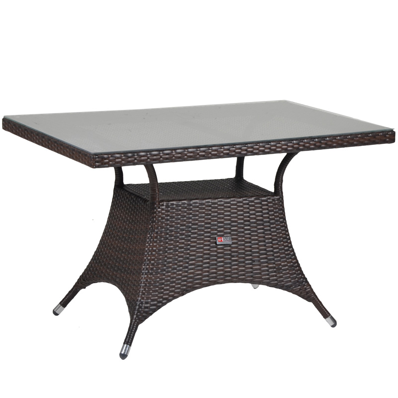 Τραπέζι «TORINO» αλουμινίου-wicker σε χρώμα cappuccino 120x70x74
