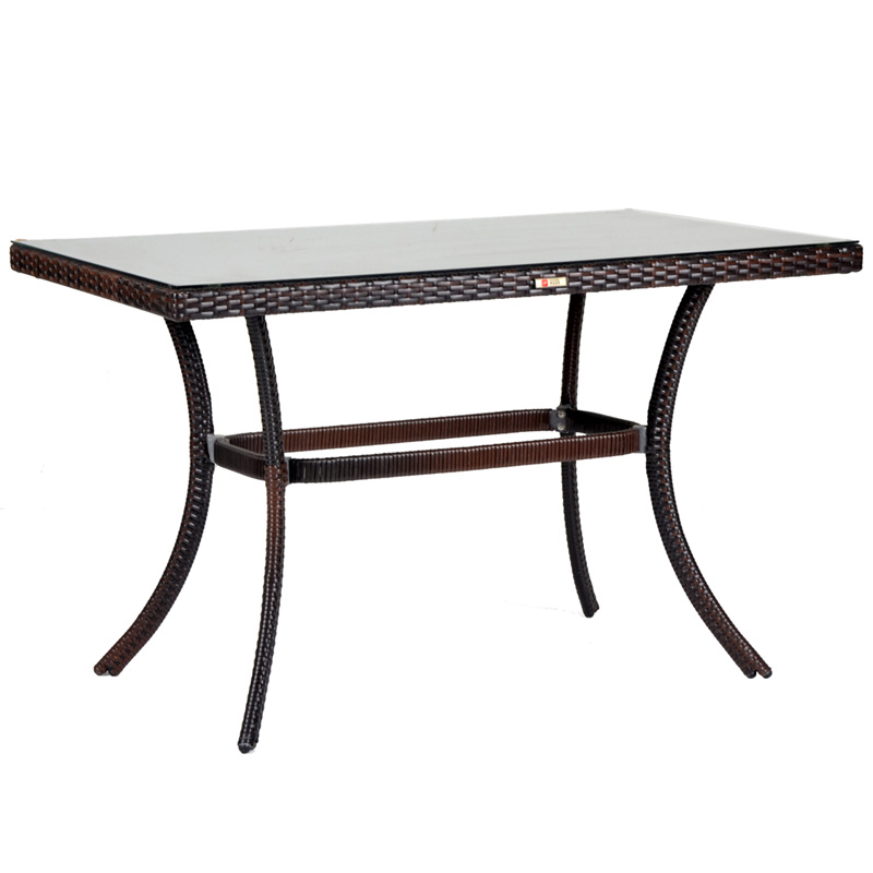 Τραπέζι «MONACO» αλουμινίου-wicker σε χρώμα cappuccino 120x70x74
