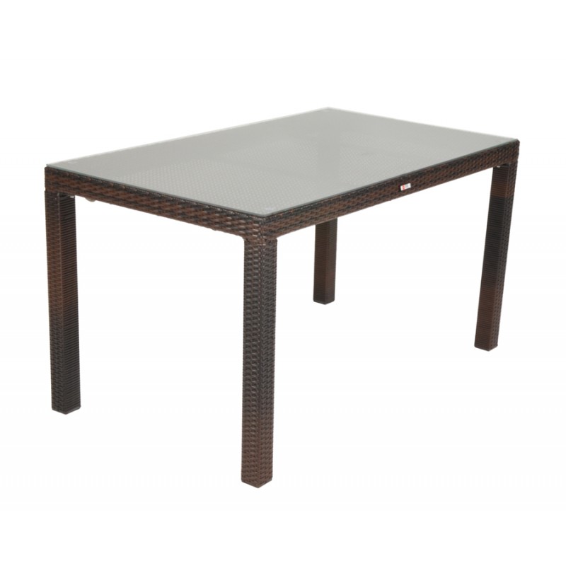 Τραπέζι «VIENNA» αλουμινίο-wicker σε χρώμα cappuccino 120x70x74