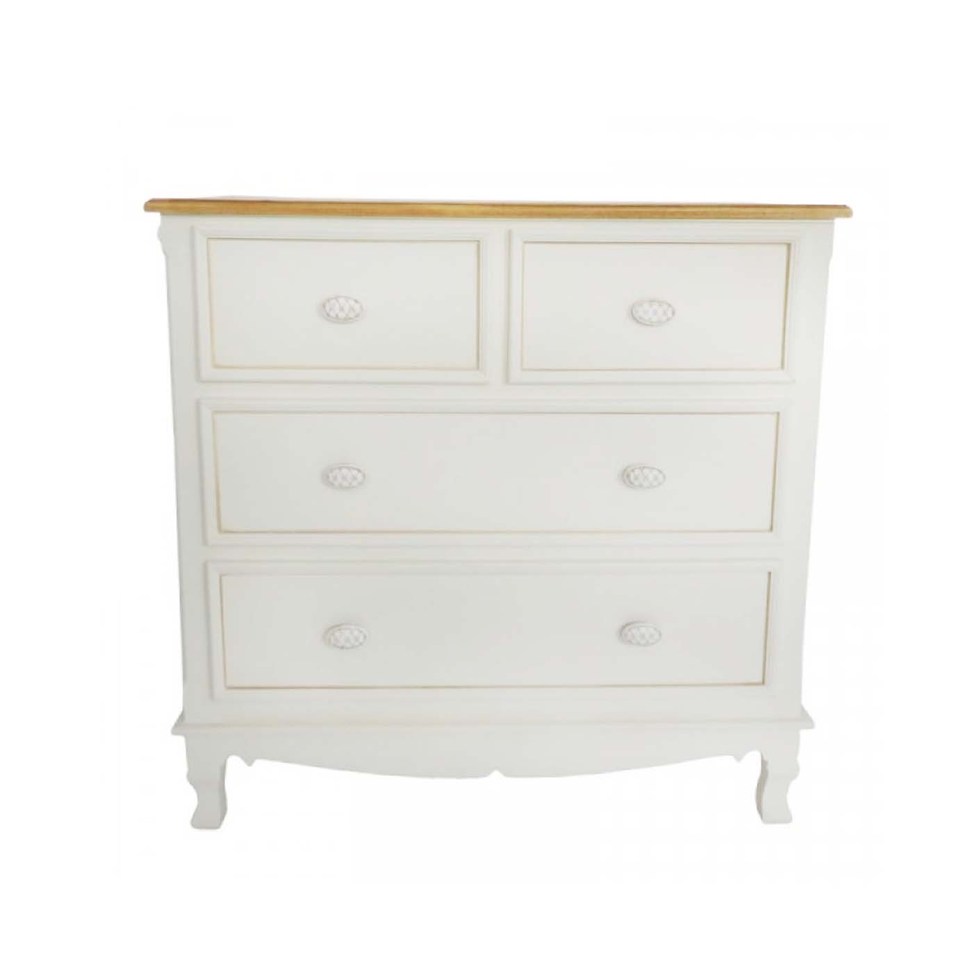 Συρταριέρα «ROMANTIC» σε χρώμα de cape, με καφέ επιφάνεια 81x40x81
