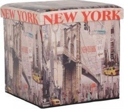 Σκαμπώ “NEW YORK” πτυσσόμενο από τεχνόδερμα 44x44x44