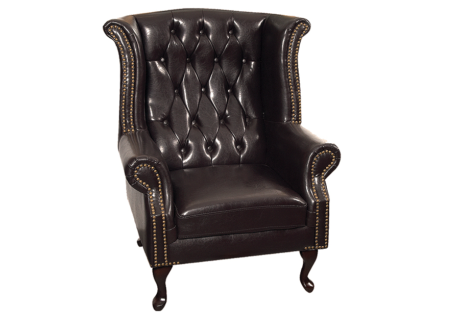 Πολυθρόνα τ. Chesterfield σε χρώμα καφέ σκούρο 83x75x107